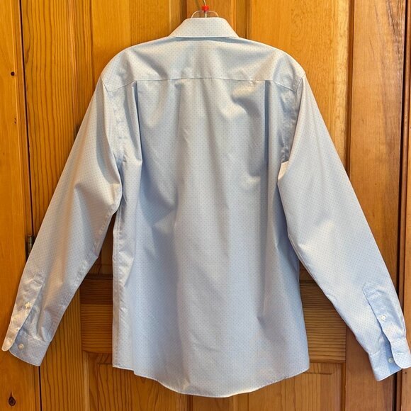 Kenneth Cole Awearness Blue Non-Iron Slim Fit Long Sleeve Button-Up Dress Shirt - Picture 9 of 15